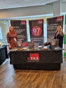 Katie Jarvis and Phoebe Francis, two of our Capital Allowance Experts at the STax stand during Brighton & Hove Business Show